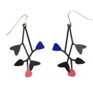 Modern Black and Blue Geometric Earrings